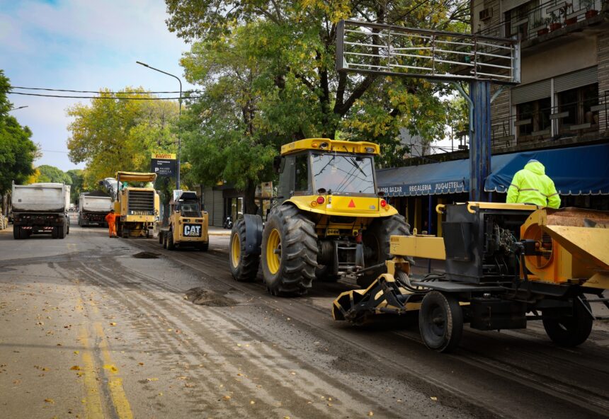 Comenzó la repavimentación de la Avenida Yrigoyen