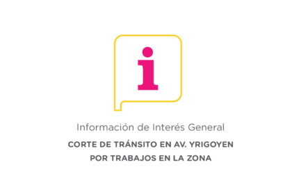 Corte de tránsito en avenida Yrigoyen por trabajos en la zona